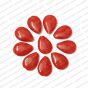 ECMGLBEAD315-24mm-x-35mm-Cherry-Red-Transparent-Tear-Drop-Shape-Shiny-Glass-Beads