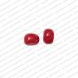 ECMGLBEAD8-8mm-x-12mm-Maroon-Transparent-Corn-Shape-Shiny-Glass-Beads V1