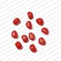 ECMGLBEAD9-8mm-x-12mm-Red-Transparent-Corn-Shape-Shiny-Glass-Beads