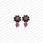 ECMPS1-Single-Layer-Round-Shape-Candy-Pink-and-Black-Color-Pachi-Studs