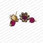ECMPS11-Single-Layer-Round-Shape-Magenta-Pink-and-White-Color-Pachi-Studs V1