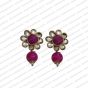 ECMPS11-Single-Layer-Round-Shape-Magenta-Pink-and-White-Color-Pachi-Studs