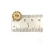 12mm Flower Shape Shiny Finish Round  Gold Stone Button with 2 Layer of Stones (Gold White) 