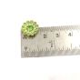12mm Flower Shape Shiny Finish Round  Leaf Green Stone Button with 2 Layer of Stones (Leaf Green White) 