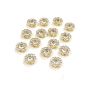10mm Flower Shape Shiny Finish Round White Stone Button with 1 Layer of White Stones 