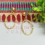 Ball Stud Oval Shape Texture Earring Bezels - (1Pair) 