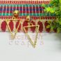 Ball Stud Triangle Shape Texture Earring Bezels - (1Pair)