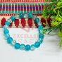 8mm Crackle Bead Bracelet Blue Shades