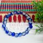 8mm Crackle Bead Bracelet Roya Blue White combo