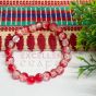 Red and White color shade 8mm Crackle Bead Bracelet 