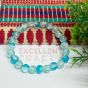 Blue White and Sea Green Bead Combo 8mm Crackle Bead Bracelet 