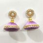 Round Shape Metal Antique Finish Flower Gold Color Stud Design 3