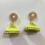 Parrot Green Color Shiny Finish Silk Thread Earring for Girls/Women 