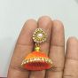 Orange Color Shiny Finish Silk Thread Earring for Girls/Women 