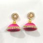 Pink Color Shiny Finish Silk Thread Earring for Girls/Women 