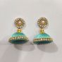 Olive Green Color Shiny Finish Silk Thread Earring for Girls/Women 