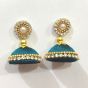 Round Shape Metal Antique Finish Flower Gold Color Stud Design 4