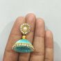 Round Shape Metal Antique Finish Flower Gold Color Stud Design 3