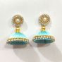 Baby Blue Color Shiny Finish Silk Thread Earring for Girls/Women 