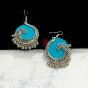 Baby Blue Color Round Shape Ajagar Earrings