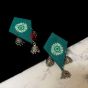 Peacock Green Floral Patang Earrings