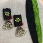 Parrot Green Color Knot Designer Earrings 