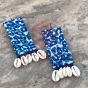 Blue Animal Print Shell Danglers