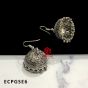 German Silver Dome Shape Jhumka Earring Design 6