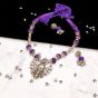 Purple Cotton Bead Silver Antique Finish Goddess Durga Pendant Ethnic Handmade Necklace Set Design 4