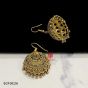 Half Round Layer Jali Cut Design Handicrafted Gold Antique Finish Dome Shape Oxidised Jumka Earrings (Pack of 1 Pair)