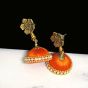 Square Pyramid Shape Metal Antique Finish Gold Jhumka Base Design 3