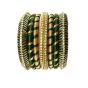 Gold and Green Color Combo Handmade Silk Thread Designer Bangles Set Party Wear 1