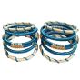 Handmade Designer Blue and Cream Silk Thread Bangles v2