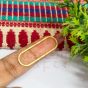 12x35mm Curved Rectangle Brass Frame - Gold | Raw Brass Geometric Jewelry Supplies