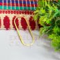 18x40mm Curve Rectangle Shape Brass Frame Gold | Raw Brass Pendants, Charms & Jewelry Findings