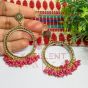 Magenta Rani Pink Color Loreal Jhumka Earring - Gold