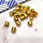 Bright Gold Plastic CCB Beads for Saree Tassels, Jewelry Making and Embroidery (Cylindrical Shape -Pack of 100Pcs)