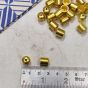 Bright Gold Plastic CCB Beads for Saree Tassels, Jewelry Making and Embroidery (Cylindrical Shape -Pack of 100Pcs)