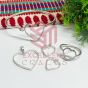 Valantine bezels Kada Earring Pendant Finger Ring Combo3 set-Silver