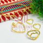 Valantine bezels Kada Earring Pendant Finger Ring Combo4 set-Gold