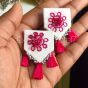 Magenta pink Womaniya Earrings