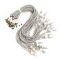 Excellentcrafts 6 Pieces Metal Brass Pearl Silver Necklace Back Rope Dori for Silk Thread, Terracotta & Quilling Jewelry (Pack 6Pcs)