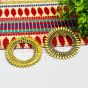 Peacock Shape Metal Antique Finish Gold Color Stud Design 12