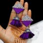 Purple Color Rhombus Shape Chauraas Earrings