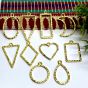 Geometric Texture Pendant Bezels Mixed designs - Gold Finish