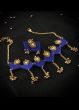 Gold Heart Charm Choker Set-Royal Blue
