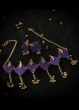 Gold Leaf Charm Choker Set-Purple