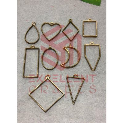 Assorted Geometric  Open Back Bezels - Antique Bronze